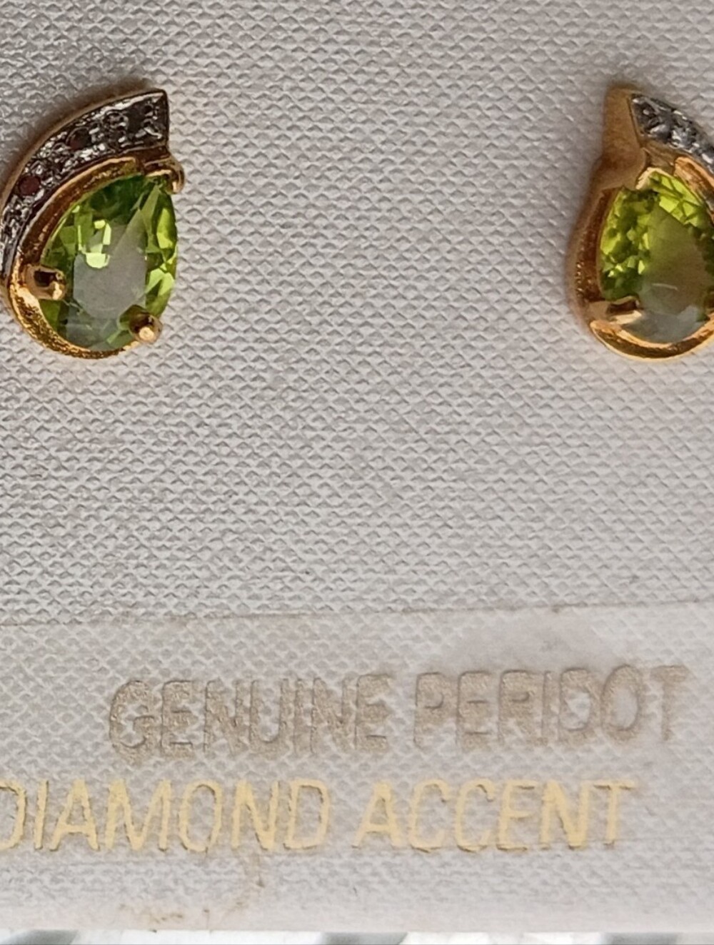Peridot and Diamond Stud Earrings